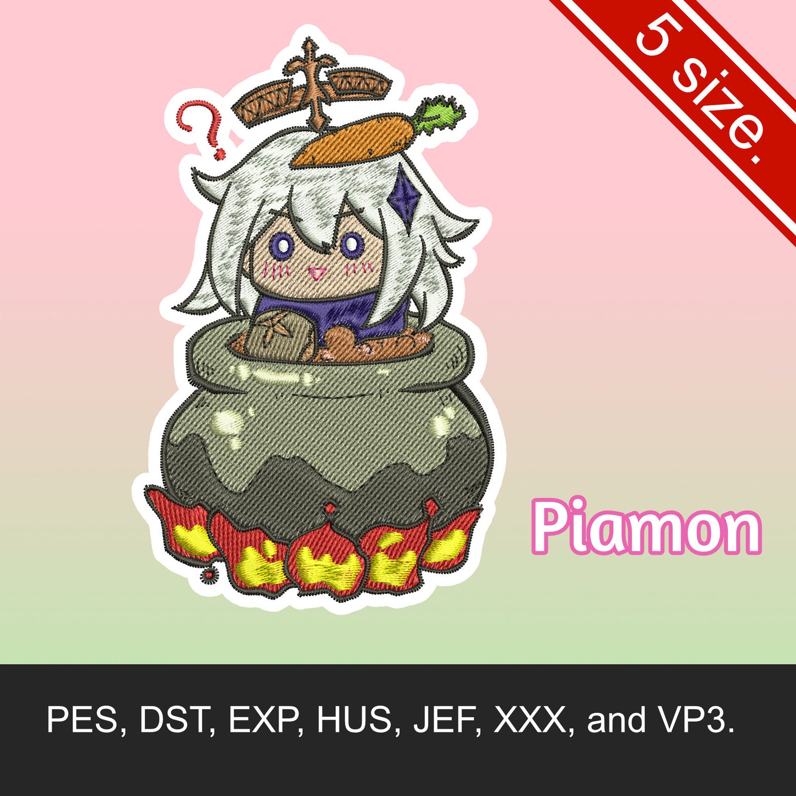 Embroidery design Paimon emergency food genshin impact | Etsy