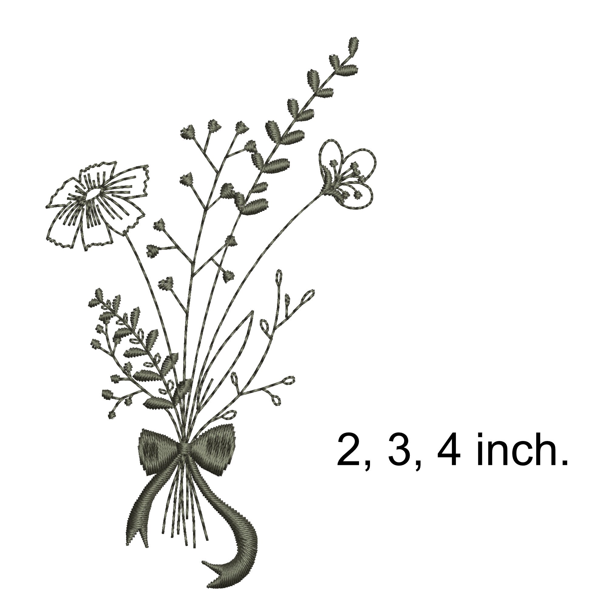 Embroidery design wildflower bouquet INSTANT download Etsy