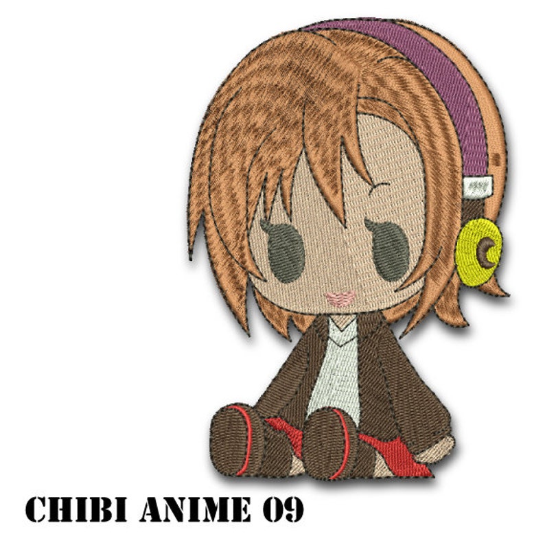 Embroidery Design chibi Anime Girl 09 INSTANT Download | Etsy