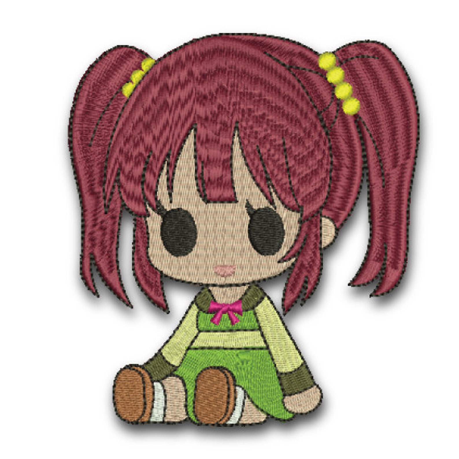 Embroidery design Chibi Anime Girl 04 INSTANT download | Etsy