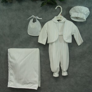 6 pcs Vintage Vatican Library Collection Boys Baptism Suit Size 3 Months, 3 Month Set, Baby Boy's Cotton Suit, Short Sleeve, Long Pants