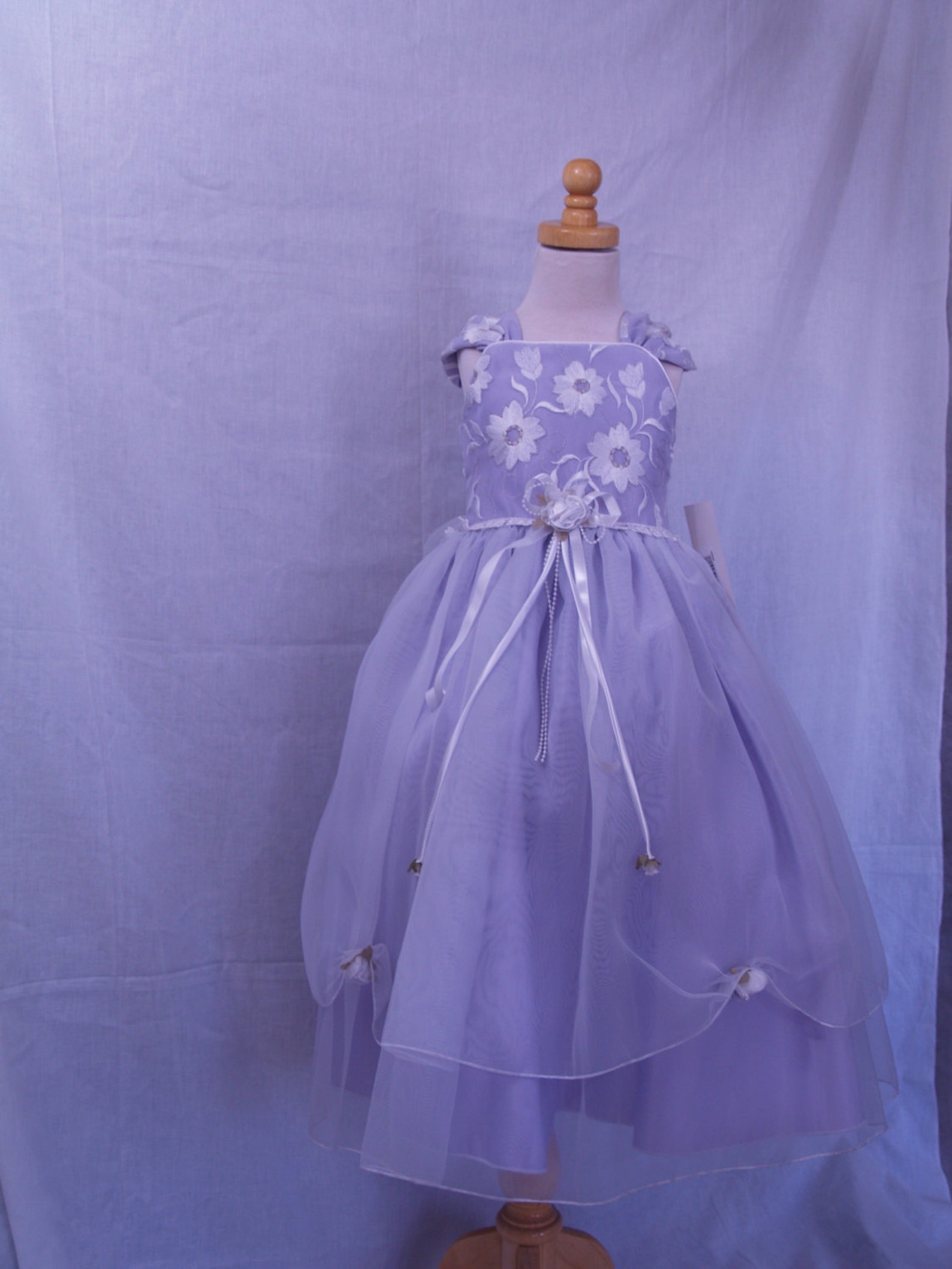 Purple DRESS Flower Girl Dress Size 3 Satin FULL LENGTH Etsy