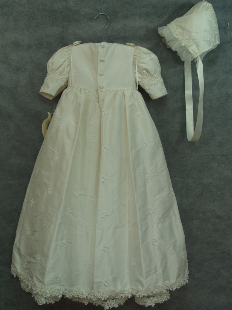 Vintage Baptism Silk Gown Ivory W/ Elegant Etsy