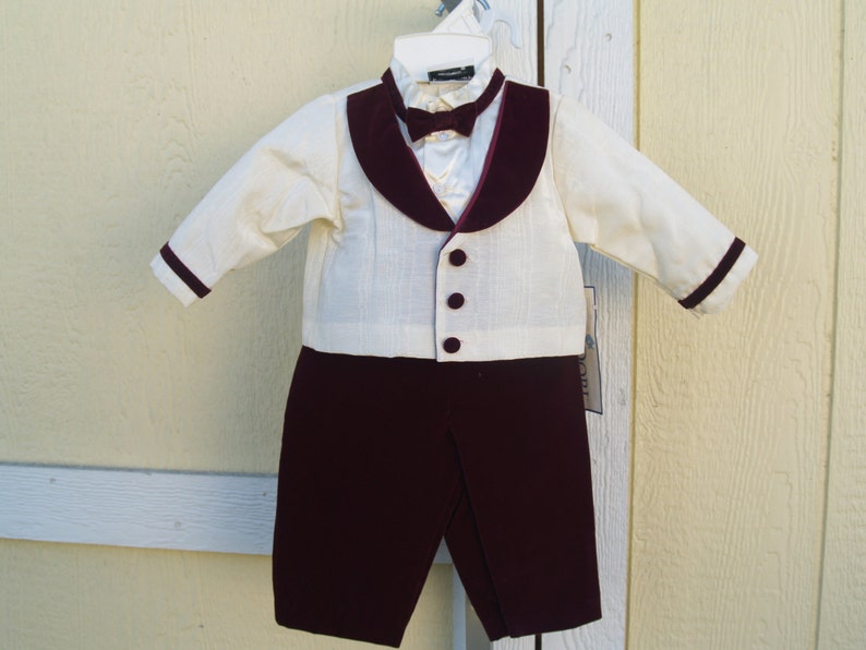 burgundy baby suit