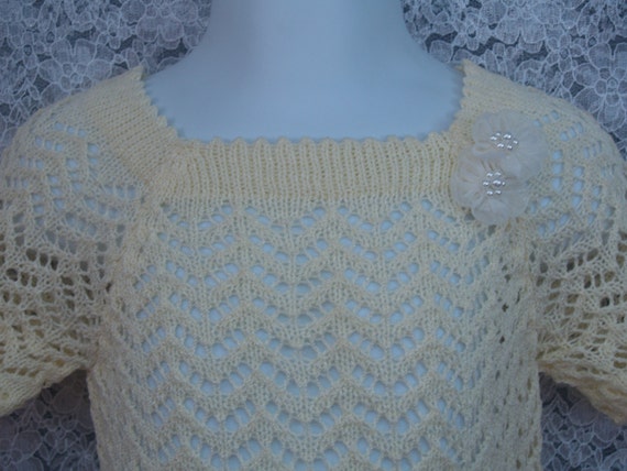 Knitted  Dress Infant IVORY dress knitted 24M Siz… - image 5