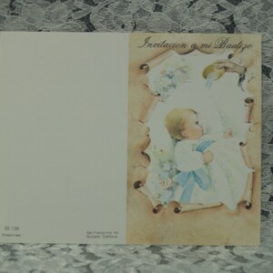 10 Invitaciones para Bautizo Azul con sobres en Espanol, Baby Boy Baptism Invitations Spanish, Incl. Envelopes, Vintage Paper, Retro Invites