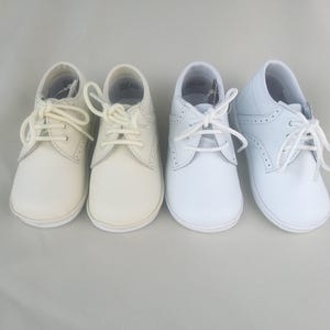 Baby Boy Leather Shoes, Unisex,Vintage, White Oxfords, Baby Booties, Christening, Baptism, Blessing Accessory, Outfit, Infant Shoes, Ecru