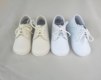Baby Boy Leather Shoes, Unisex,Vintage, White Oxfords, Baby Booties, Christening, Baptism, Blessing Accessory, Outfit, Infant Shoes, Ecru