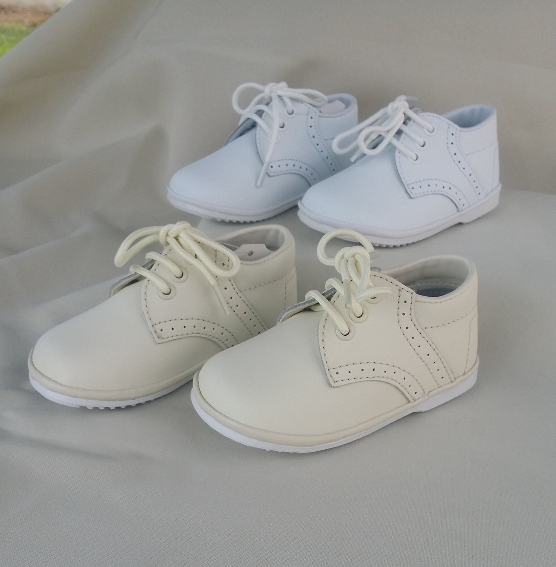 Baby Boy Leather Shoes Unisexvintage White Oxfords Baby Etsy