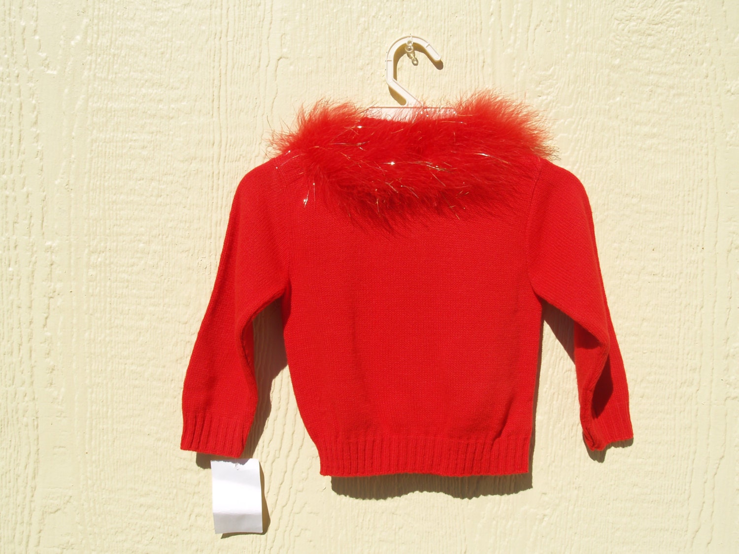 red collared sweater