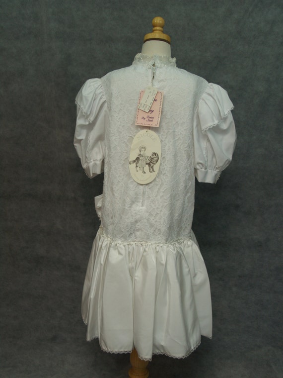 Vintage First Holy Communion Dress White Size 8 1… - image 5