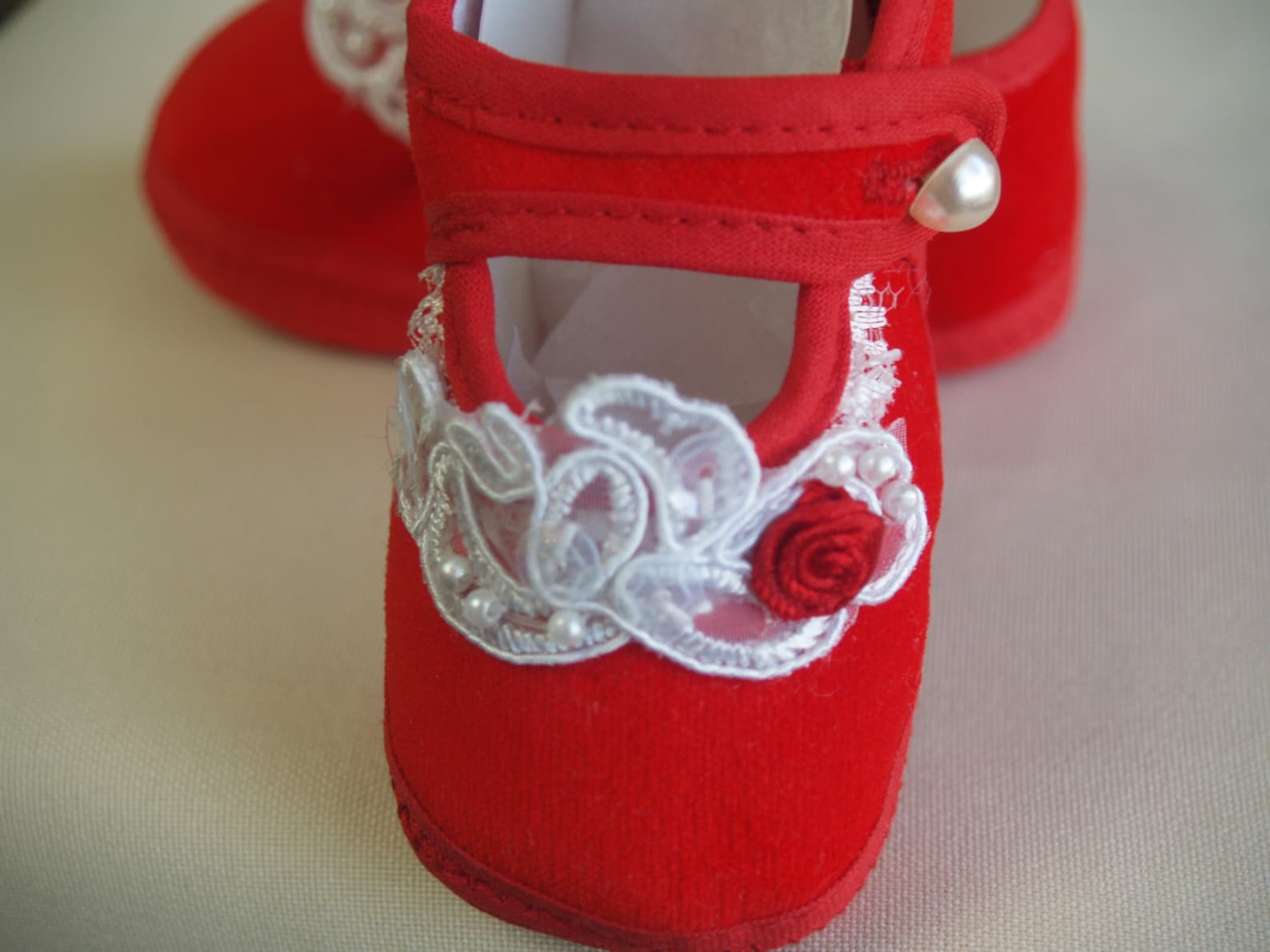Baby Velvet Shoes Red or Black Mary Jane White Beaded Etsy