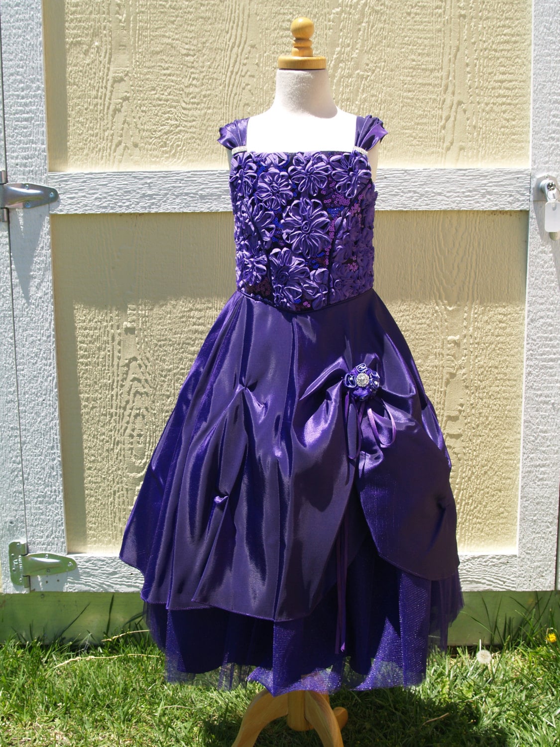 Royal purple flower girl clearance dresses