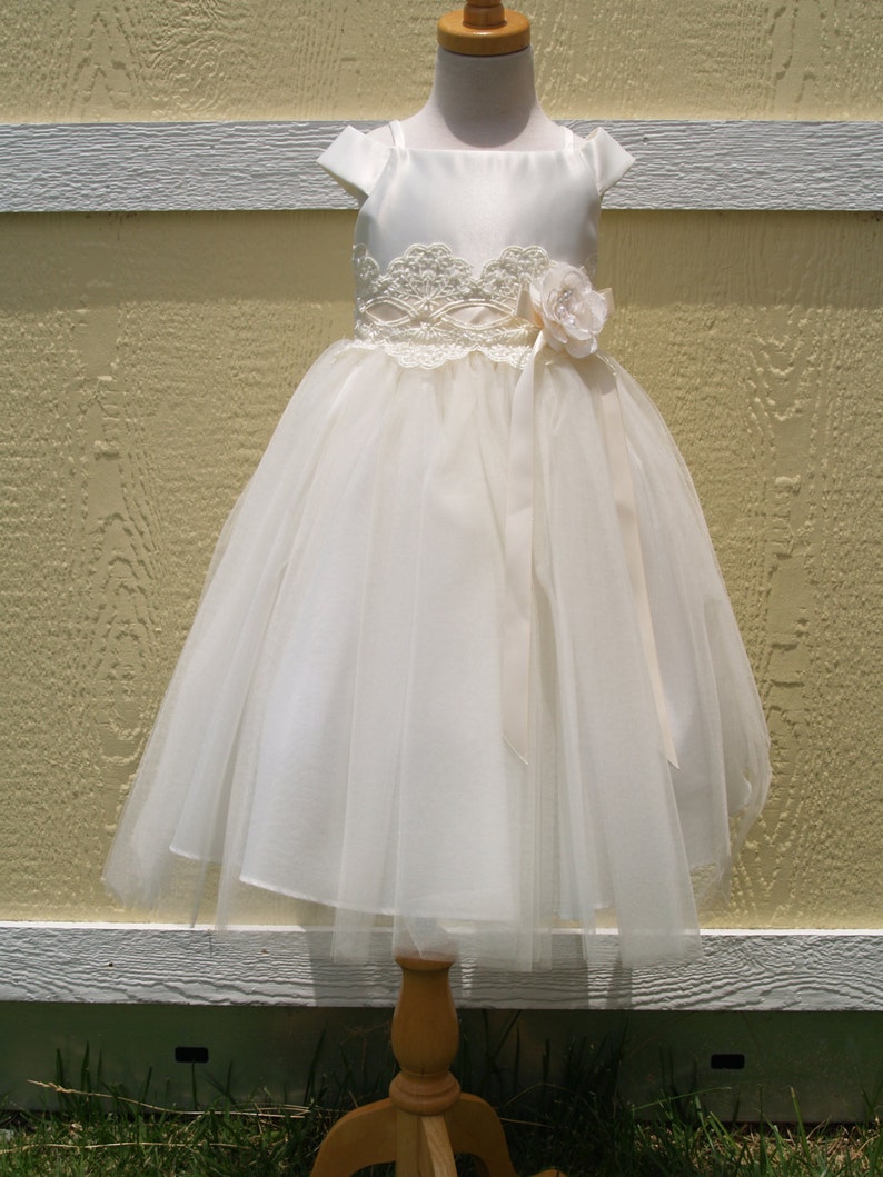 Ivory Flower Girl Dresses T Length Size 6 Ivory Spaghetti Etsy