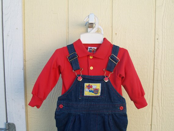 Overall Baby Boy 12M Infant Romper Set Red Shirt … - image 4