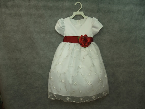 Red white Dress Girls Sizes 12M, 18M, 2T, 4T, WHI… - image 1