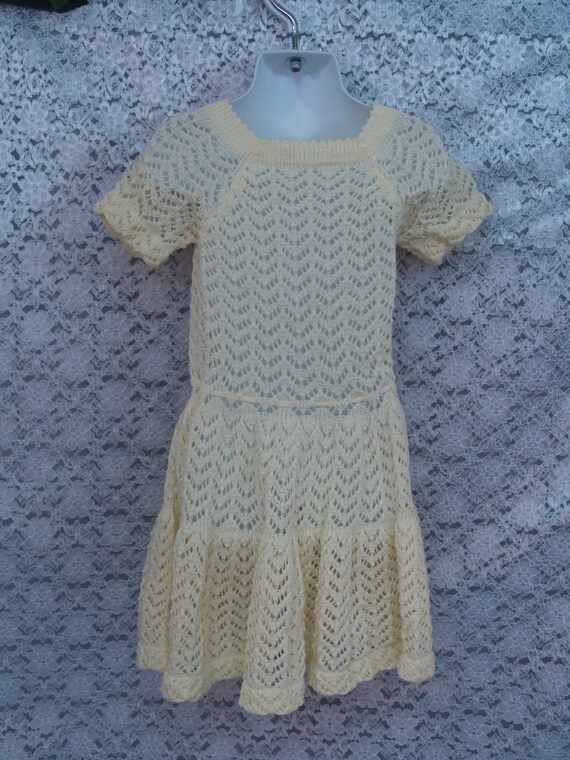 Knitted  Dress Infant IVORY dress knitted 24M Siz… - image 4