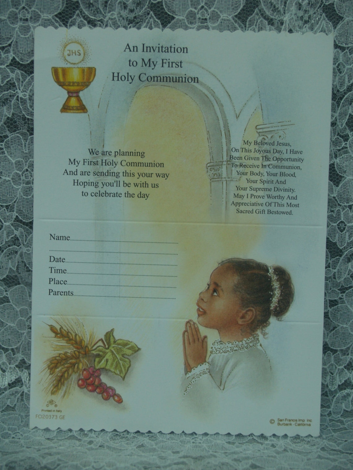 African American First Holy Communion Invitations for BOY Etsy
