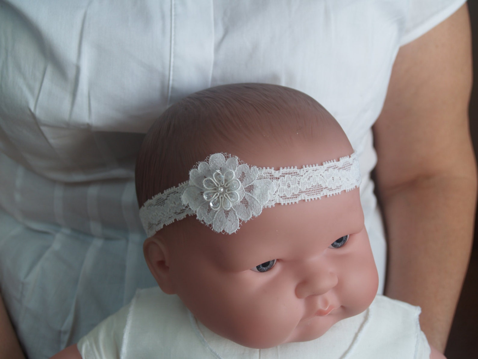 Offwhite Baby Hair Lace Baptism Hair Accessory off White Etsy