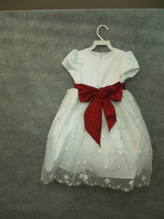 Red white Dress Girls Sizes 12M, 18M, 2T, 4T, WHI… - image 5