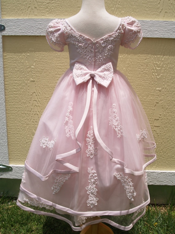 Pink Princess Dress Size 3 w Venice Lace, Vintage… - image 5