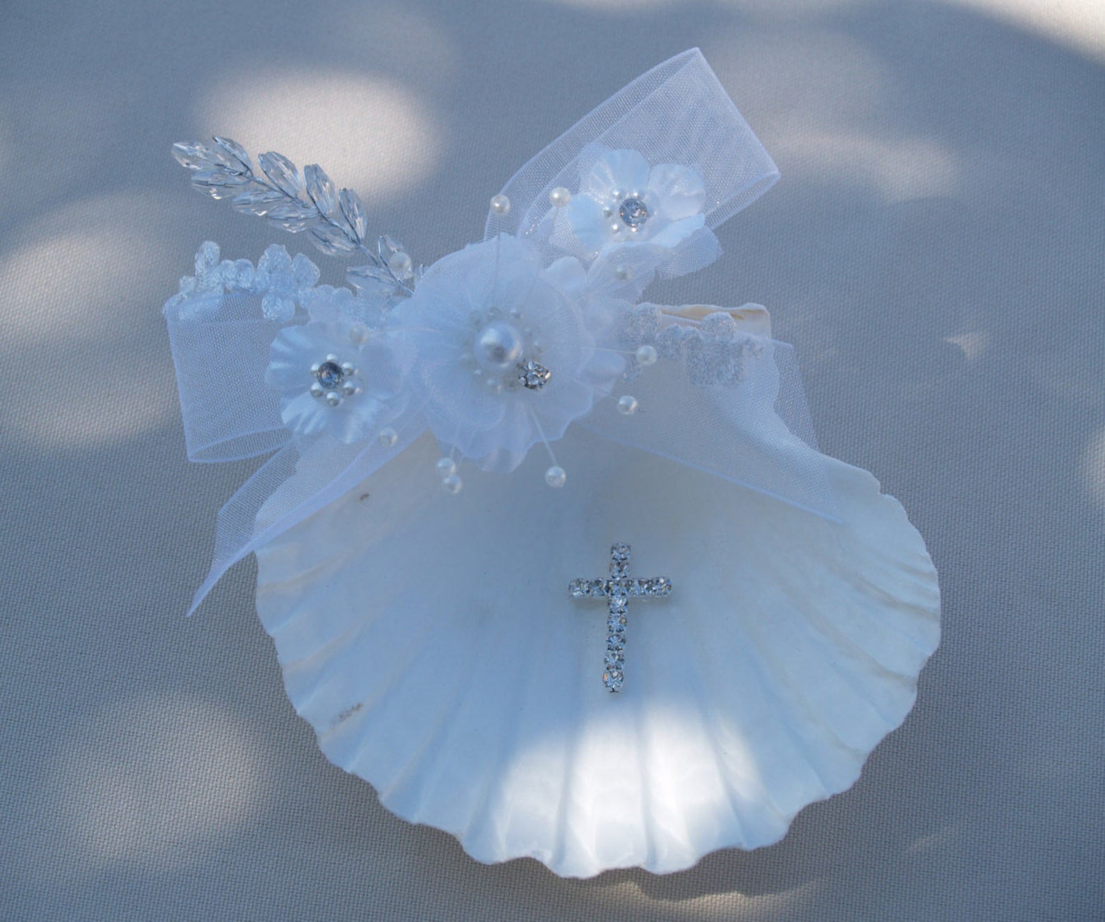 Baptism Shell for Ceremony White or Ivory Handmade, Christening ...