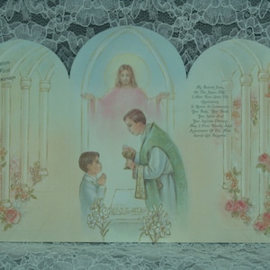 10 Einladungen zur Erstkommunion für Jungen, Feines italienisches Papier, Blanko, Einladungen per Hand ausfüllen, Englisch oder Spanisch #10, Jesus Christus