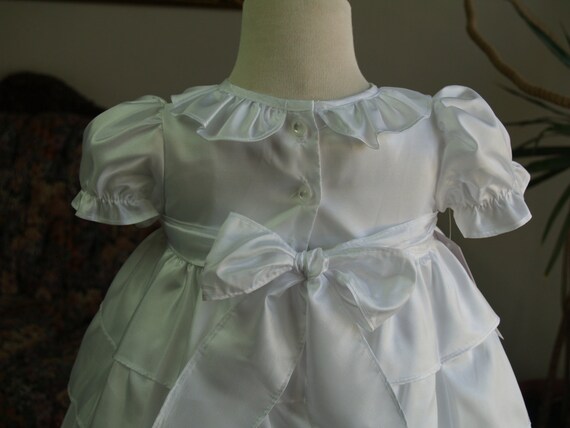 Baptism Satin Dress embroidered lace and ruffles,… - image 5