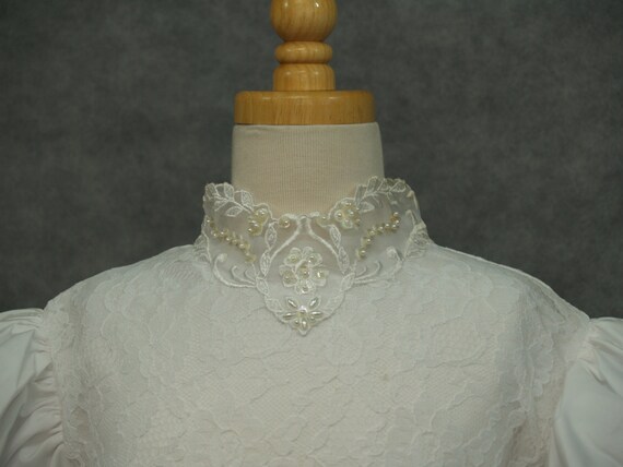 Vintage First Holy Communion Dress White Size 8 1… - image 4