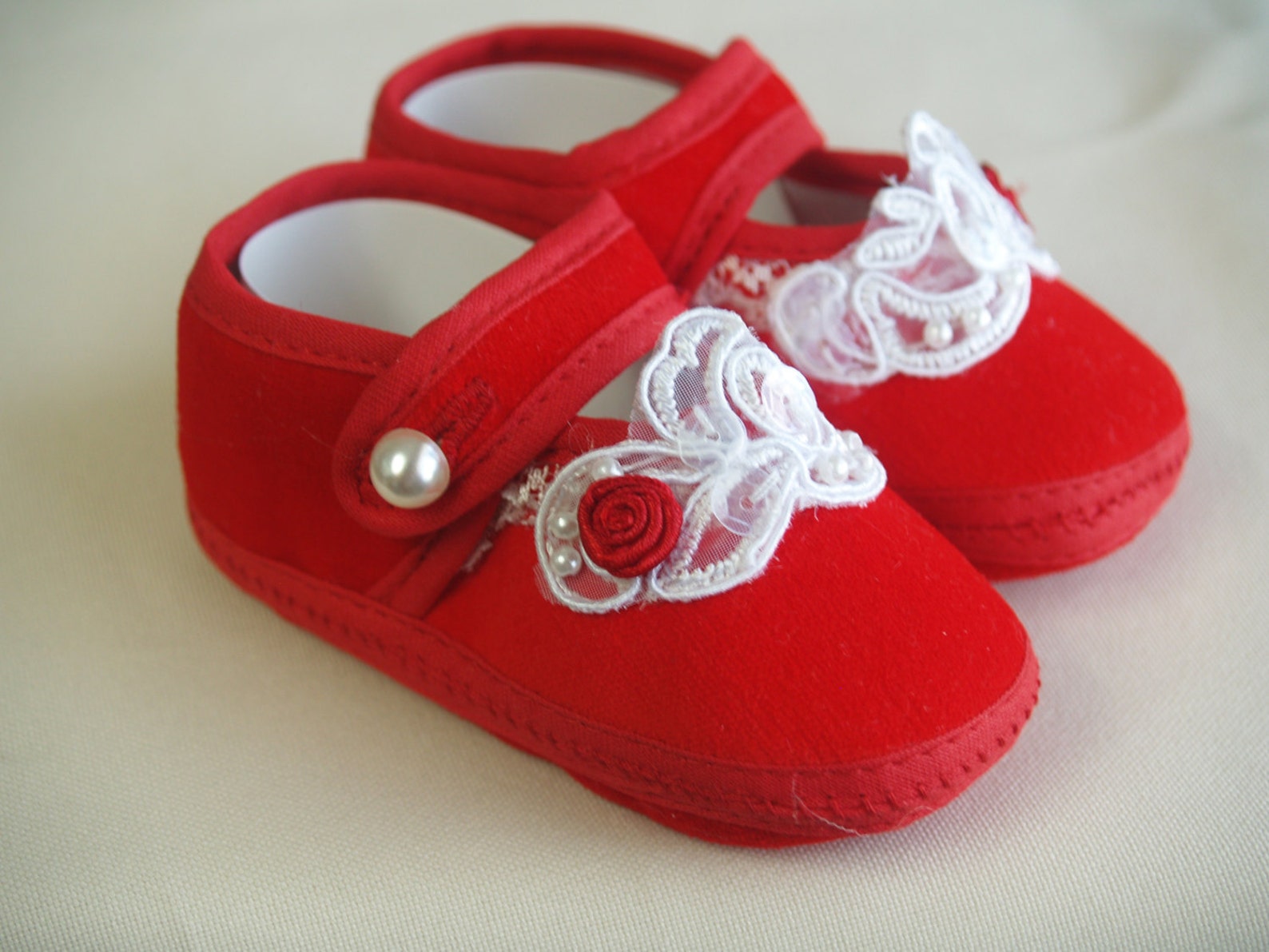 Baby Velvet Shoes Red or Black Mary Jane White Beaded Etsy