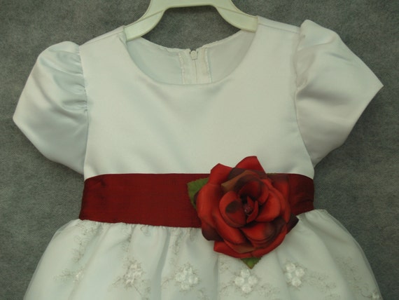 Red white Dress Girls Sizes 12M, 18M, 2T, 4T, WHI… - image 2