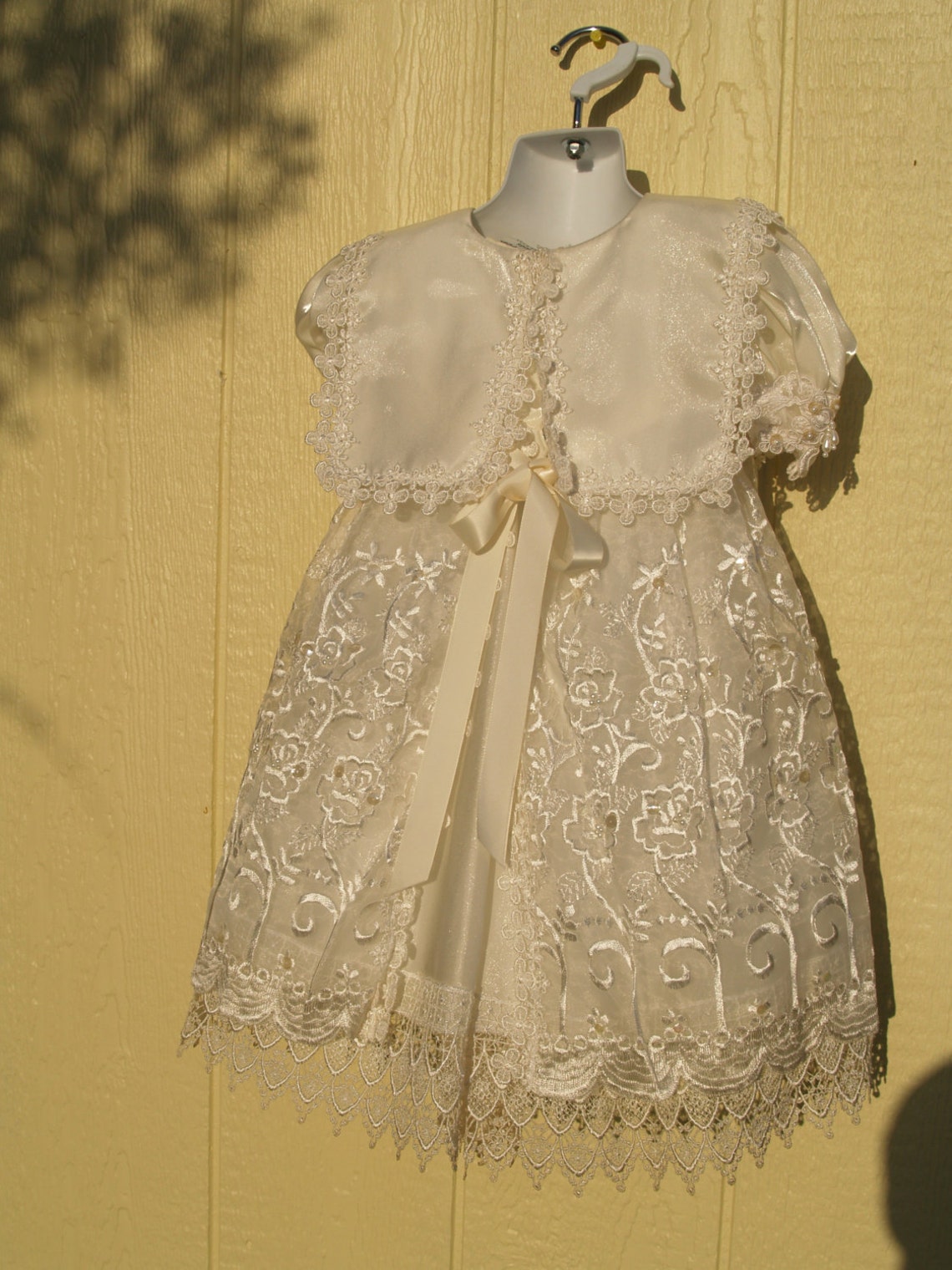 Girls Fancy Ivory Christening Gown Size 0 Infant Baby Girl Etsy