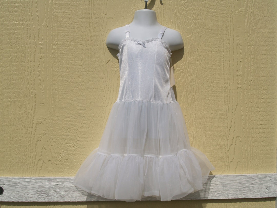 Girls White Under Slip Soft Full Slip Bouffant Slip Sizes 2T, 3T, 4T