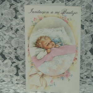 Invitaciones para Bautizo Rosa con sobres, Set von 10 Taufeinladungen auf Spanisch, zum Einschreiben, zum Ausfüllen von Hand lädt ein, Vintage-Retro-Papier