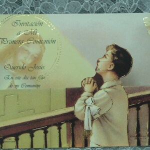 Primera Comunión Invitaciones Niño 10 piezas Español w sobres # 07, Invitaciones de Primera Comunion para Nino, paquete de 10, Anuncio