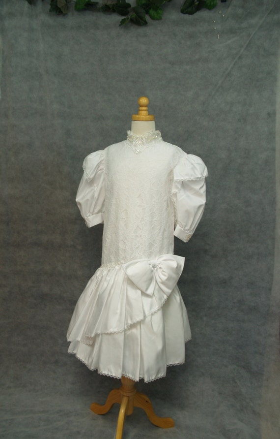 Vintage First Holy Communion Dress White Size 8 1… - image 2