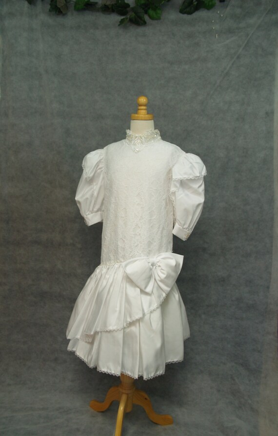 Vintage First Holy Communion Dress White Size 8 1… - image 2