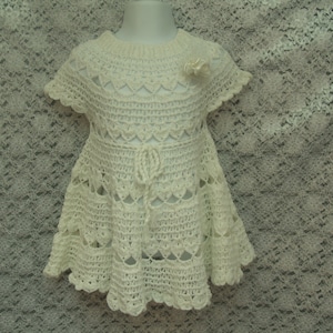 Knitted  Dress White, Infant white knitted dress 12M Size Sale