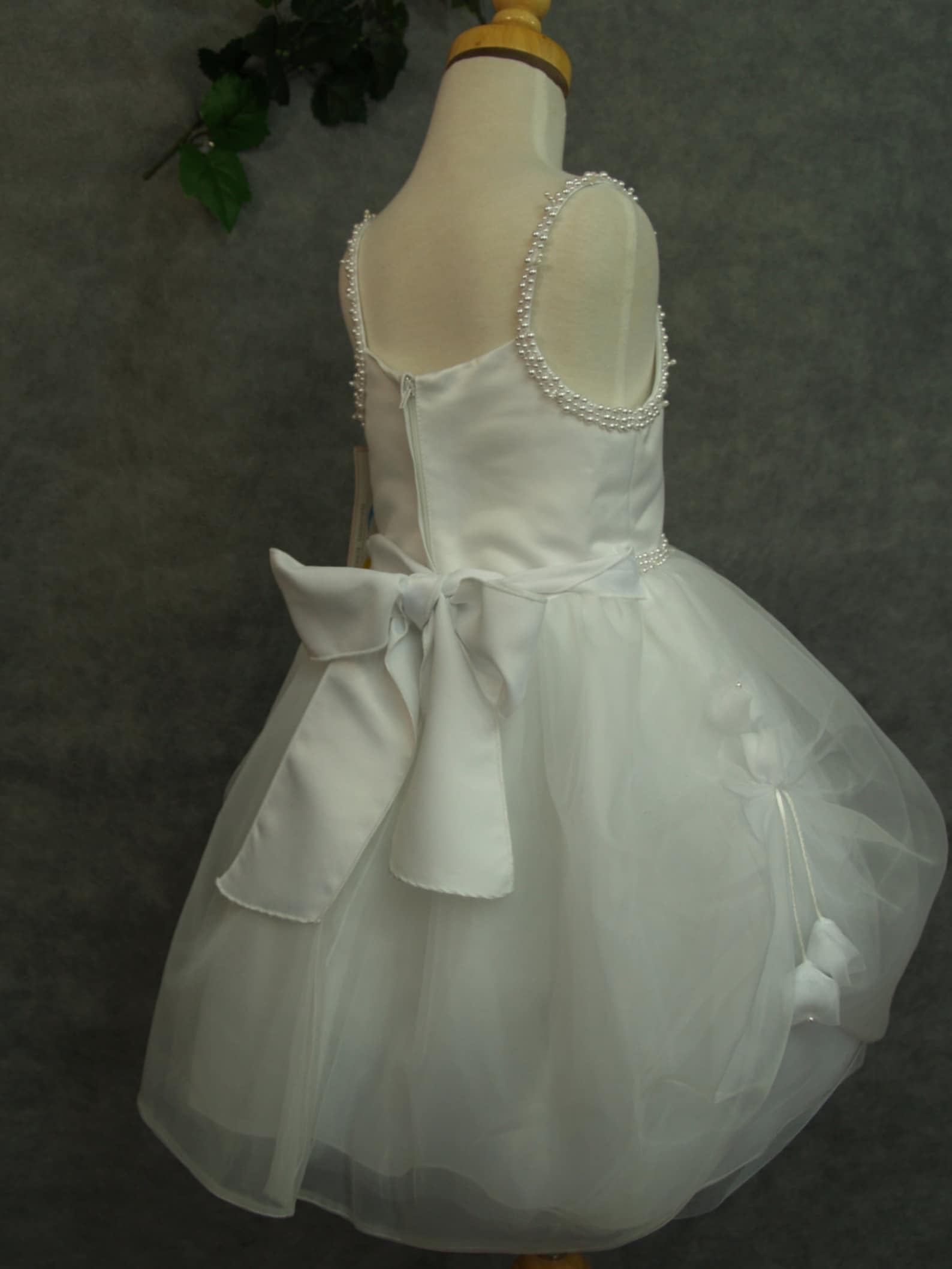 Princess Tea-Length Puffy Flower Girl Dress in White