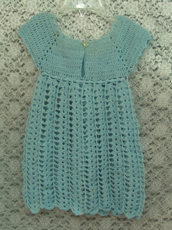 Knitted Dress Infant BLUE dress knitted 12M Size … - image 3