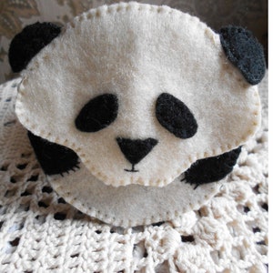 Handmade Panda Felt Coin Purse, Animal Gift