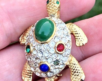 ヴィンテージブローチ - 青、赤、緑の亀 - Etsy 日本