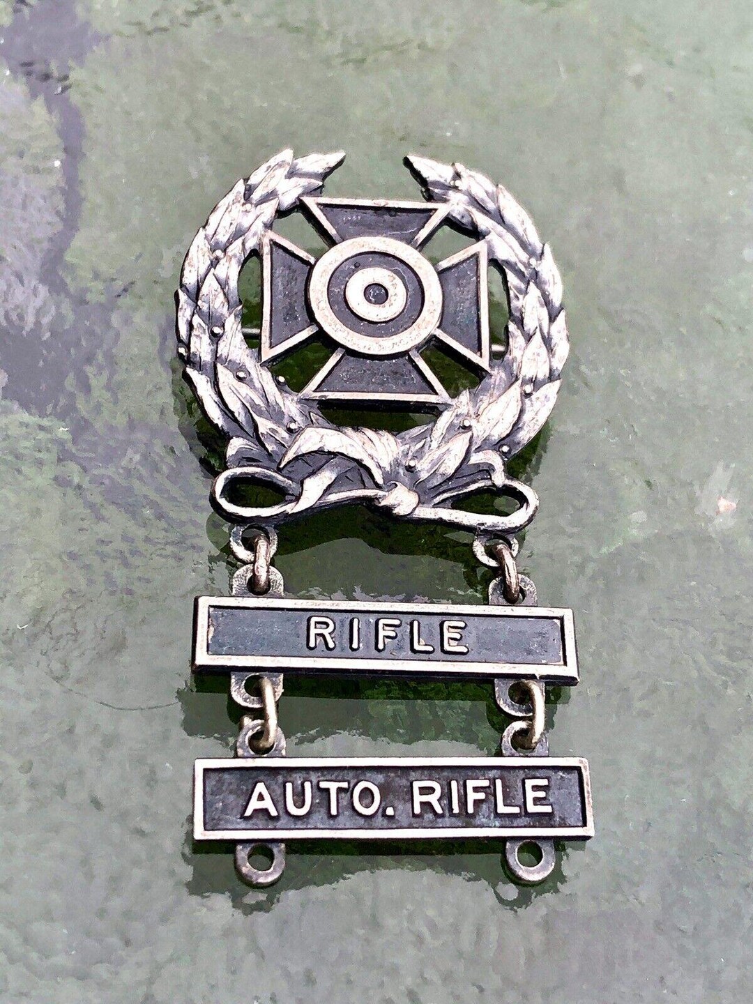 Ww2 Rifle Symbol Sterling WWII US Army Air Force USAAF Marksman Rifle & Auto Rifle Badge ...