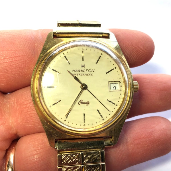 FLASH SALE Vintage Hamilton Masterpiece Quartz Swiss watch- Serial 963116- CPI Pipefitters 30 Year Service 1988