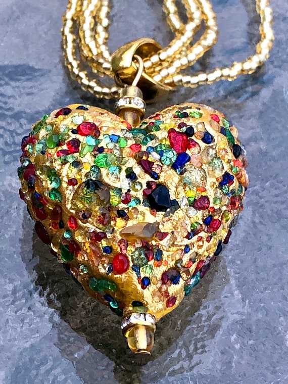UNA  ALLA VOLTA Murano Glass Shard Heart Colorful 