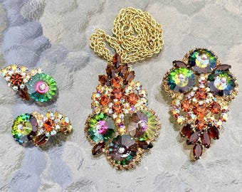 Juliana D&E Arbuz Heliotrop Rivoli Zestaw opalizujący Demi Parure RZADKO