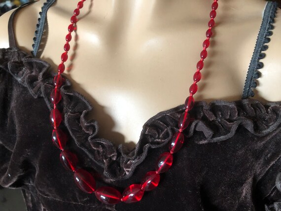 Antique Graduated Translucent Bohemian Ruby Red S… - image 5