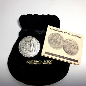 Ultra Rare Sovietski Collection Energia Rocket Medallion From Pieces of Rocket- With COA- May 15, 1987