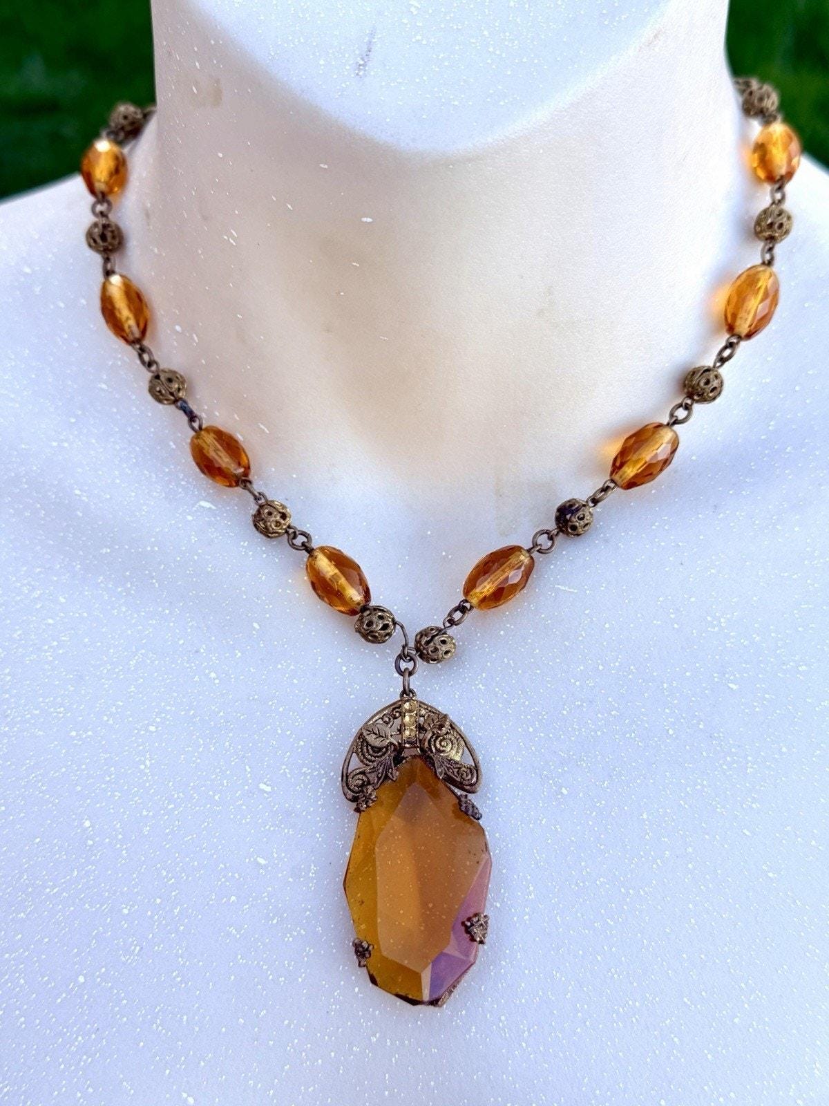 Vintage czech art deco necklace - Etsy 日本