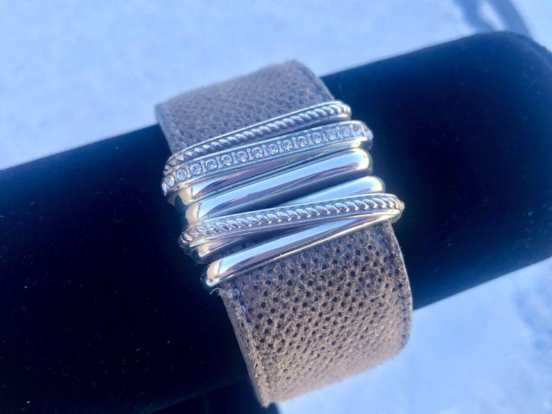 Brighton JF4480 Neptunes Rings breites modernistisches Lederarmband Einzelverkauf USD88 Bild 2